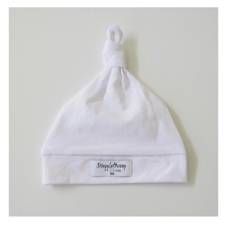 White Knotted Beanie